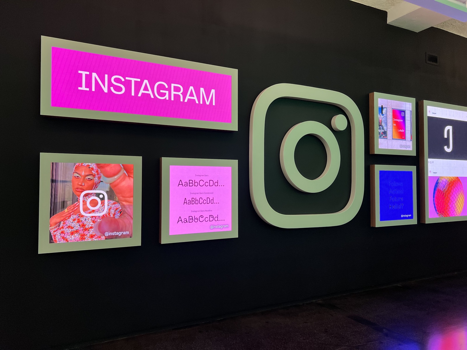 Instagram logo wall at the Meta office