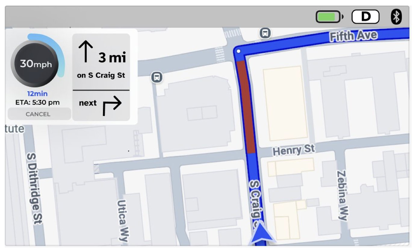 High-fidelity navigation screen without the microphone button