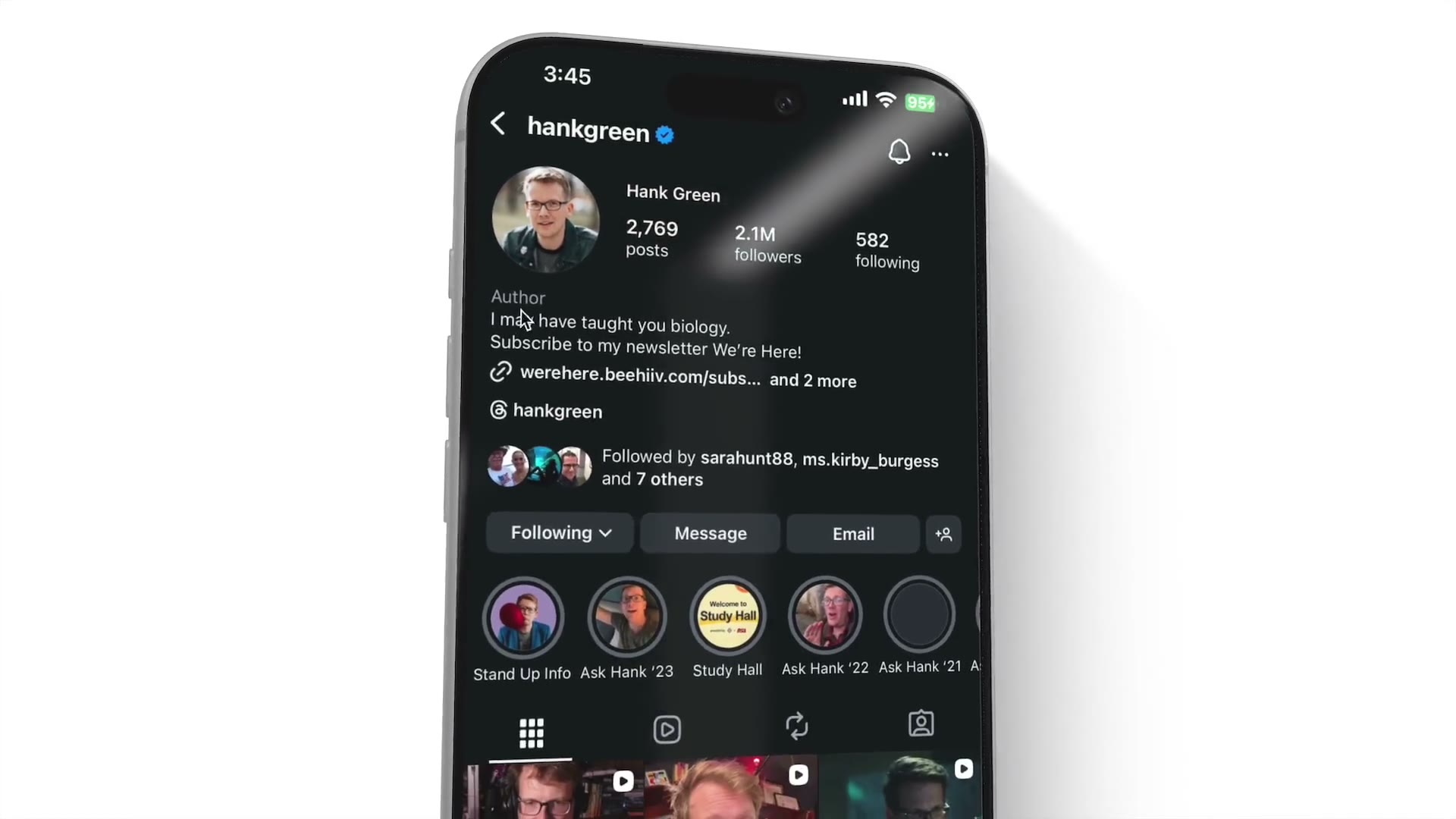 The Clickable Category feature on an Instagram profile